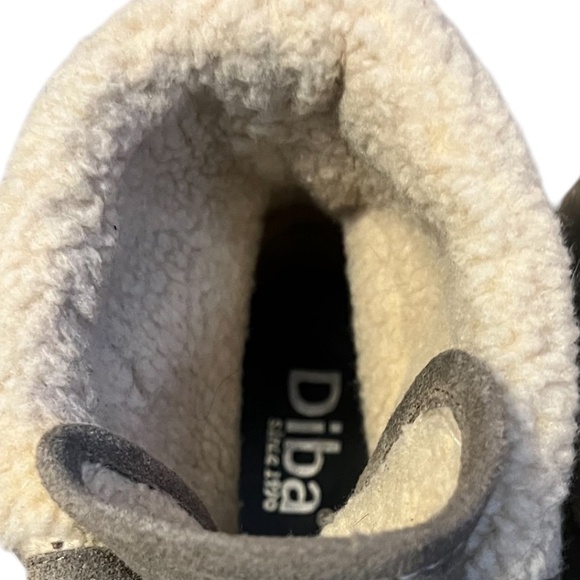 Diba Women's Combat Boots Ankle taupe Suede Lace Fold Over Shearling, Size 8‎ - Picture 7 of 8